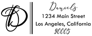 Double lines Letter D Monogram Stamp Sample